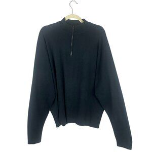 Peter Millar Crown Sport Quarter Zip Sweater Men XXL Black Classic Golf Preppy